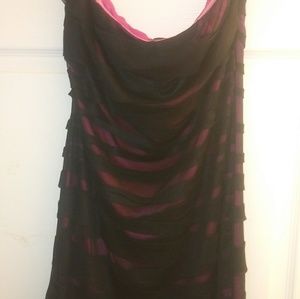 Hot pink and black tube dress